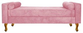 Recamier Félix King Size 195cm Suede Rosa Bebê - ADJ Decor