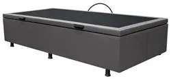 Base Box Baú para Cama Solteiro 88x188cm Liz S05 Sintético Cinza - Mpo