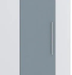 Guarda Roupa Canto Obliquo 70cm 1 Porta Taiga Branco/Grey L01  - Mpoze