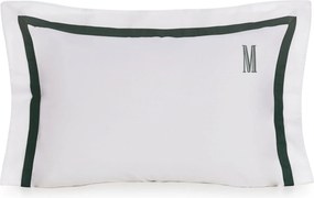 Fronha Avulsa Trussardi Cetim 300 Fios Vercelli 50x70cm - Branco e Fogli  Branco e Fogli