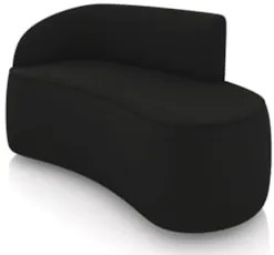 Sofá 2 Lugares Para Sala 140cm Orgânico Wendi Veludo Preto I01  - Mpoz