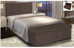 Kit Calçadeira e Painel Clean 160 cm Suede D'Rossi - Marrom