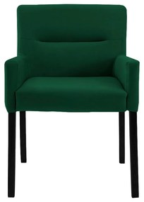 Poltrona Decorativa Sala de Estar Pés Preto Vicenza Veludo Verde G15 - Gran Belo
