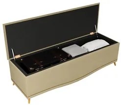 Calçadeira Baú King 195cm com Tachas Imperial J02 Linho Areia - Mpozen