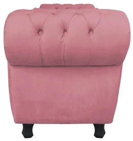 Recamier com Baú Grécia Namoradeira Calçadeira Suede - D'Rossi - Rose