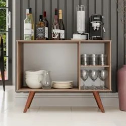 Balcão Buffet Cantinho do Café Bianca Branco/Freijó Z34     - Mpozenat