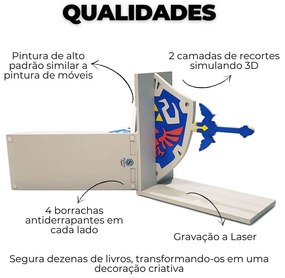 Aparador de Livros e Jogos Zelda Escudo Link