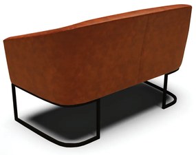 Sofá 2 Lugares Namoradeira Industrial Preto Stella Sintético PU Nozes D03 - D'Rossi