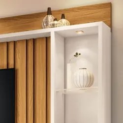 Estante Painel para TV 60 Pol. Natan H01 Off White/Cinamomo - Mpozenat