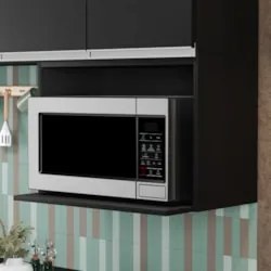 Suporte Microondas e Forno Elétrico Aéreo 60cm Itália Preto - Lumil