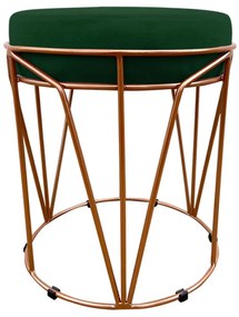 Puff Multiuso com Mesa Babu 2 em 1 Suede Verde Base Cobre - D'Rossi