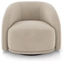Poltrona Decorativa Orgânica Giratória Kit 2 Lya Z32 Suede Bege - Mpoz