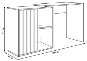 Mesa para Computador Amel Home 140cm Porta Ripada de Correr MDP Mel/Cacao G11 - Gran Belo