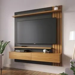Painel Home Suspenso para TV 65 Pol. 150cm Buriti C05 Noce Milano/Pret