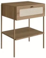 Mesa de Cabeceira Com 1 Gaveta Pé Metal Arlo A10 Hanover/Dourado - Mpo