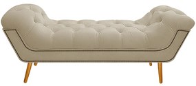 Calçadeira Estofada Veneza 160 cm Queen Size Corano Bege - ADJ Decor
