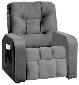 Poltrona do Papai Azera Mx7 Reclinável Suede Cinza - Matrix - Cinza