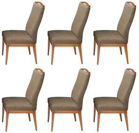 Conjunto 6 Cadeiras Decorativa Lara Aveludado Cappuccino