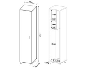 Armário Multiuso 1 porta Lavanderia AM3107 Branco