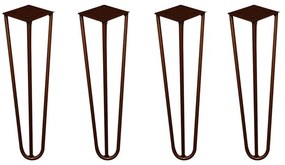 Kit 4 Pés de Metal 25 CM Hairpin Legs Rack e Puffs Bronze G41