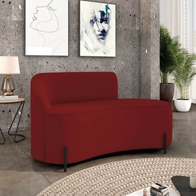 Sofá 2 Lugares Orgânico 140cm Pé Ferro Preto Morgan Veludo D03 - D'Rossi - Marsala
