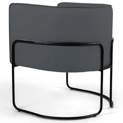 Poltrona Decorativa Base Aço Betina C-03 Sintético Cinza - Domi