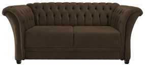Namoradeira Chesterfield Sofia Suede Marrom - ADJ Decor