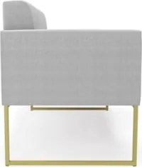 Namoradeira e 2 Poltronas Industrial Dourado Ana Bouclé Cinza - Ibiza