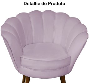 Poltrona Decorativa Pétala Pés Palito Veludo Rosê - Sheep Estofados