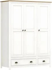 Guarda Roupa Solteiro 136cm 3 Portas Lázio Branco/Freijó F07 - Mpozena