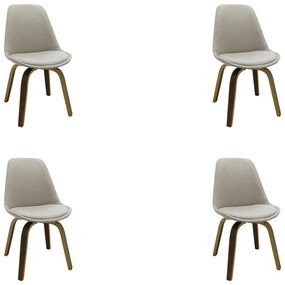 Kit 4 Cadeiras Decorativas Sala e Escritório SoftLine Linho Bege G56 - Gran Belo