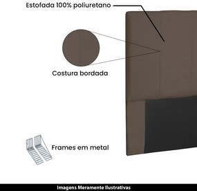 Cabeceira Decorativa Casal 1,40M Erza Suede Caramelo G63 - Gran Belo