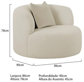 Poltrona Orgânica Maitê Luxo Sala Recepção Decorativa Bouclé