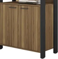 Guarda Roupa Solteiro Closet 73cm 2 Portas Una Mel/Preto C01 - Mpozena