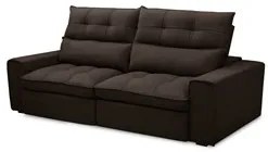 Sofá Retrátil Reclinável 3 Lugares 230cm Damy F05 Veludo Marrom Escuro