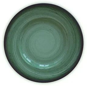 Prato Raso Tramontina Rústico Verde HS em Porcelana Decorada 27 cm