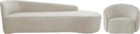 Kit Divã Recamier Orgânico França 250cm Lado Direito e Poltrona Amore Linho