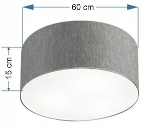 Plafon Cilíndrico Md-3013 Cúpula em Tecido 60x21cm Rústico Cinza - Bivolt