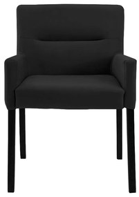 Poltrona Decorativa Sala de Estar Pés Preto Vicenza Veludo Preto G15 - Gran Belo