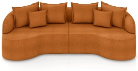 Sofá Living Decorativo Salinas 2 Lugares com Almofadas 210cm Modulado Bouclê Terracota G33 - Gran Belo