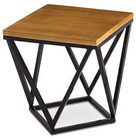 Mesa Lateral Stillus Média Tampo Mel Estrutura Aço Carbono Preta - 68549 Sun House