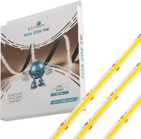Fita De Led Cob 9W Por Metro 24V Irc90 5 Metros - LED BRANCO NEUTRO (4000K)