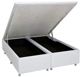 Base de Cama Box Bau Light Courino Branco King 186 cm (LARG) - 52694 Sun House