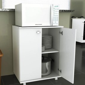 Balcão Armário 2 portas multifuncional Microondas Branco