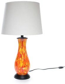 Abajur 54 cm Multicor Amarelo, Laranja e Coral Murano Cristais Cadoro
