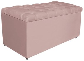 Calçadeira Estofada Liverpool 90 cm Solteiro Suede Rosê - ADJ Decor