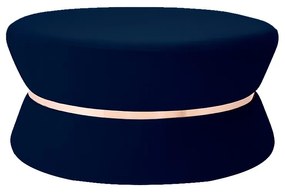Puff Decorativo Sala de Estar 95cm Dhaka Veludo Azul Marinho G15 - Gran Belo