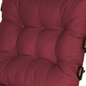 Kit 2 Poltronas Decorativa Costela Com Puff Costela Suede  Bordô