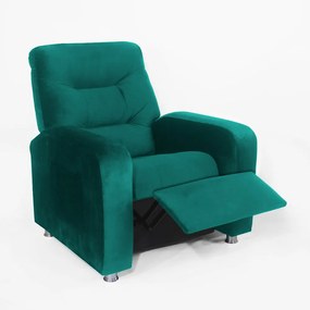 Poltrona Do Papai Reclinável Madri Suede Azul Tiffany