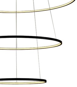 Pendente Birdie Aros Ø80X2Cm / Ø60X2Cm / Ø40X2Cm Led 39W 3000K Bivolt... (Preto)